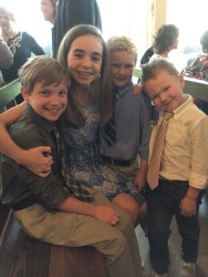Grace and her cousins at family wedding..